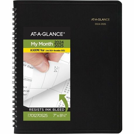 At-A-Glance Monthly Academic Planner - Julian Dates - Monthly - 18 Month - July 2024 - December 2025 - 6 7/8" x 8 3/4" Sheet Siz