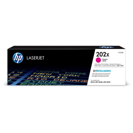 HP 202X (CF503X) Original High Yield Laser Toner Cartridge - Magenta - 1 Each - 2500 Pages