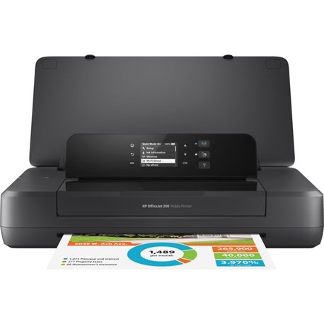 HP Officejet 200 Portable Inkjet Printer - Color - 20 ppm Mono / 19 ppm Color - 4800 x 1200 dpi Print - Manual Duplex Print - 50