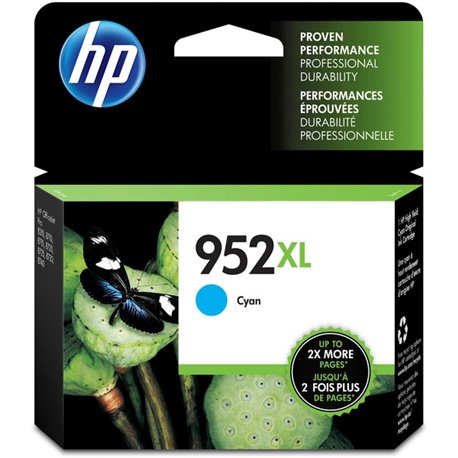 HP 952XL Original High Yield Inkjet Ink Cartridge - Cyan - 1 Each - 1450 Pages