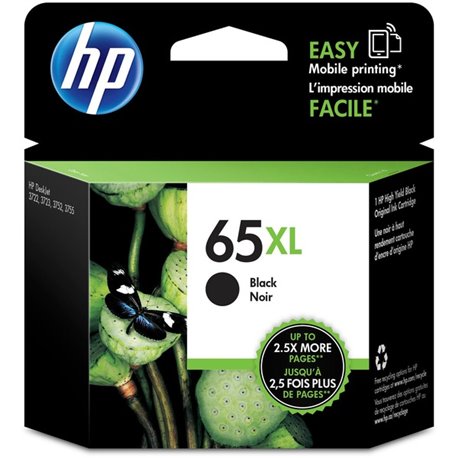 HP 65XL (N9K04AN) Original High Yield Inkjet Ink Cartridge - Black - 1 Each - 300 Pages