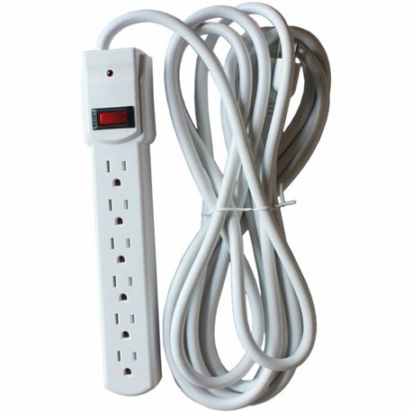 Compucessory 6-Outlet Office Surge Protectors - 6 x AC Power - 1080 J - 125 V AC Input - 125 V AC Output - 15 ft