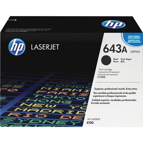 HP 643A (Q5950A) Original Laser Toner Cartridge - Single Pack - Black - 1 Each - 11000 Pages Black