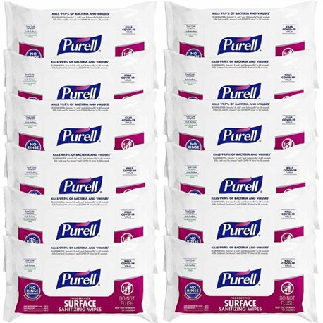PURELL Foodservice Surface Sanitizing Wipes - White - 72.0 Per Packet - 12 / Carton