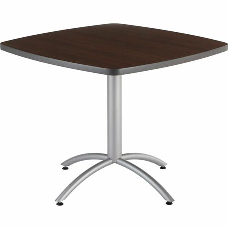 Iceberg CafeWorks 36" Square Cafe Table - Melamine Square Top - Powder Coated Base - Contemporary Style x 1.13" Table Top Thickn