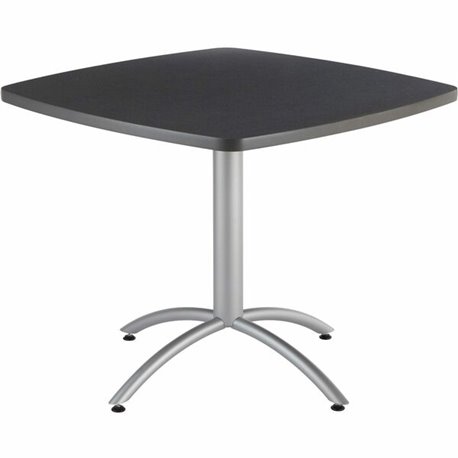 Iceberg CafeWorks 36" Square Cafe Table - Melamine Square Top - Powder Coated - 1.13" Table Top Thickness - 30" Height x 36" Wid