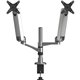 Kantek MA320 Mounting Arm for Monitor - Silver - TAA Compliant - 2 Display(s) Supported - 30" Screen Support - 1 Each - Aluminum