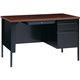 Lorell Fortress Series 48" Right Single-Pedestal Desk - For - Table TopLaminated Rectangle, Walnut Top - 30" Table Top Length x 