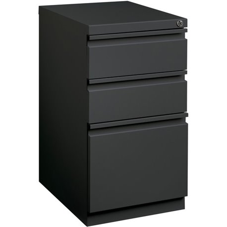 Lorell 20" Box/Box/File Mobile File Cabinet with Full-Width Pull - 15" x 19.9" x 27.8" - 3 x Drawer(s) for Box, File - Letter - 