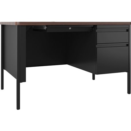 Lorell Fortress Series 48" Right-Pedestal Teachers Desk - 48" x 30"29.5" - Box, File Drawer(s) - Single Pedestal on Right Side -