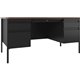 Lorell Fortress Series Double-Pedestal Teachers Desk - 60" x 30"29.5" - Box, File Drawer(s) - Double Pedestal - T-mold Edge - Fi