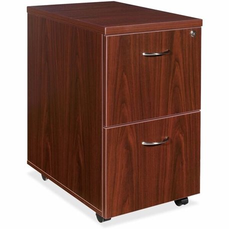 Lorell Essentials Series File/File Mobile File Cabinet - 15.8" x 22" x 28.6" - Double Pedestal - Finish: Laminate, Mahogany - Le