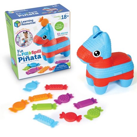 Learning Resources Pia the Fill & Spill Pinata - Skill Learning: Fine Motor, Color Identification, Counting - 1.5-2 Year - Multi