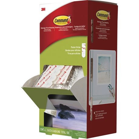 Command Poster Strips Trial Pack - 2.13" Length x 0.75" Width - Foam - Stain Resistant, Damage Resistant - For Photo, Poster, Ca