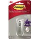 Command Medium Traditional Hook, Brushed Nickel - 3 lb (1.36 kg) Capacity - 3.1" Length - for Decoration, Indoor - Plastic - Met