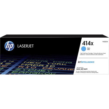 HP 414X (W2021X) Original High Yield Laser Toner Cartridge - Cyan - 1 Each - 6000 Pages