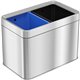 HLS Commercial Stainless Steel Bin Receptacle - Multi-compartment - 5 gal Capacity - Rectangular - Manual - Fingerprint Resistan