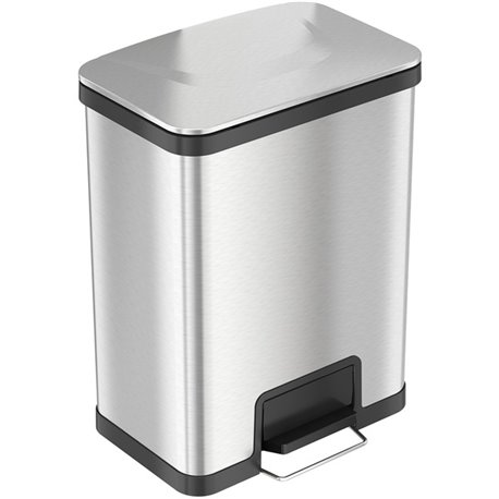 HLS Commercial AirStep Stainless Steel Step Trash Can - Deodorizer - 13 gal Capacity - Rectangular - Manual - Sensor, Smudge Res