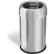 HLS Commercial Stainless Steel Open Top Trash Can - 13 gal Capacity - Round - Manual - Heavy Duty, Fingerprint Resistant, Bacter