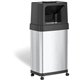 HLS Commercial Dual Push Door Odor Control Trash Can - Push Door Opening - 18 gal Capacity - Rectangular - Rolling - Wheels, Fin