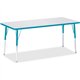 Jonti-Craft Berries Adult Height Color Edge Rectangle Table - For - Table TopLaminated Rectangle, Teal Top - Four Leg Base - 4 L