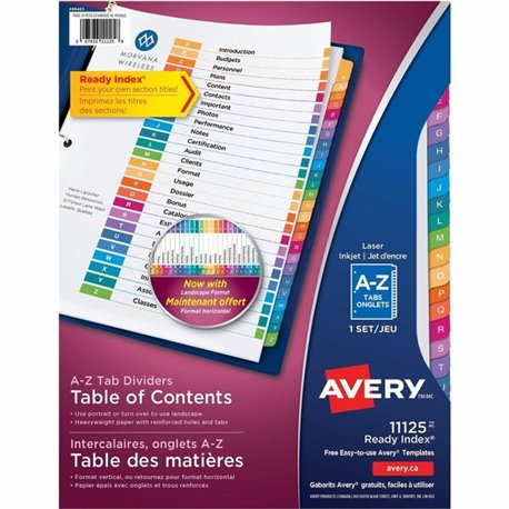 Avery Printable Repositionable Tabs - 96 Tab(s)1.25" Tab Width - Permanent - Paper Divider - Assorted Paper Tab(s) - 96 / Pack