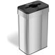 HLS Commercial 21-Gallon Rectangular Open Trash Can - Push Button Opening - 21 gal Capacity - Rectangular - Fingerprint Proof, S