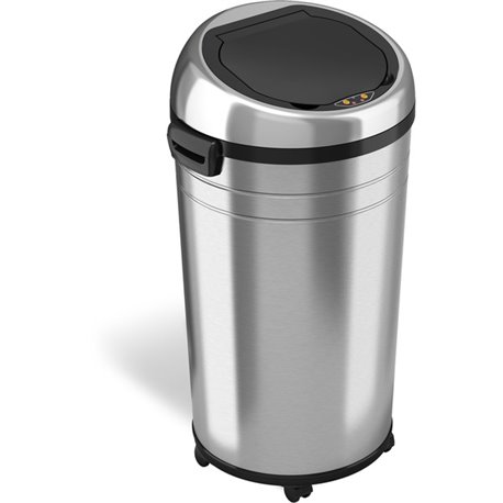 HLS Commercial XL Round Stainless Sensor Trash Can - 23 gal Capacity - Round - Touchless - Sensor, Bacteria Resistant, Caster, M