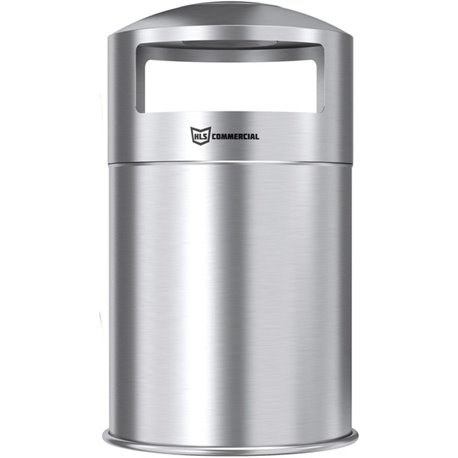 HLS Commercial 50-Gallon Dual Side-Entry Trash Can - 50 gal Capacity - Round - Durable, Compact, Smudge Resistant, Ash Pan, Wate