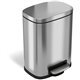 HLS Commercial Stainless Steel Soft Step Trash Can - 1.50 gal Capacity - Fire Resistant - Smooth, Pedal Control, Fingerprint Res