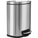 HLS Commercial Fire-Rated Soft Step Trash Can - 1.32 gal Capacity - Pedal Control, Handle, Durable, Smooth, Lid Closure, Fingerp