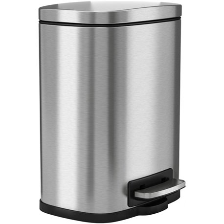 HLS Commercial Fire-Rated Soft Step Trash Can - 1.32 gal Capacity - Pedal Control, Handle, Durable, Smooth, Lid Closure, Fingerp