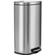 HLS Commercial Fire-Rated Soft Step Trash Can - 8 gal Capacity - Pedal Control, Handle, Durable, Smooth, Lid Closure, Fingerprin