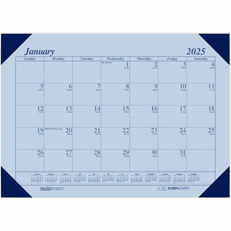 House of Doolittle Ecotones Compact Calendar Desk Pads - Julian Dates - Monthly - 1 Year - January 2025 - December 2025 - 1 Mont