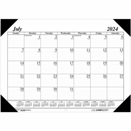 House of Doolittle 14-month Academic Economy Desk Pad - Academic - Julian Dates - Monthly - 14 Month - July 2024 - August 2025 -