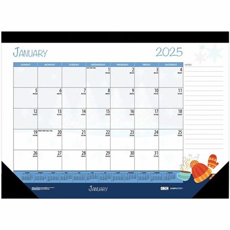 House of Doolittle Monthly Deskpad Calendar Seasonal Holiday Depictions 22 x 17 Inches - Julian Dates - Monthly - 12 Month - Jan