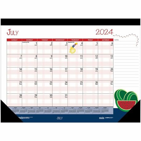 House of Doolittle Seasonal Holiday Academic Desk Pad - Academic - Julian Dates - Monthly - 12 Month - July 2024 - June 2025 - 1