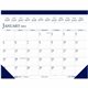 House of Doolittle Deep Blue Print 18.5" Desk Pad Calendar - Julian Dates - Monthly - 12 Month - January 2025 - December 2025 - 