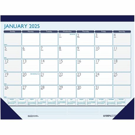 House of Doolittle Contempo Desk Pad - Large Size - Professional - Julian Dates - Monthly - 12 Month - January 2025 - December 2