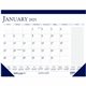 House of Doolittle Blue/Gray Print Monthly Desk Pad - Julian Dates - Monthly - 12 Month - January 2025 - December 2025 - 1 Month