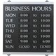 Headline Signs Business Hours Sign - 1 Each - Business Hours Print/Message - 14" Width13" Depth - Heavy Duty, Durable - Plastic 