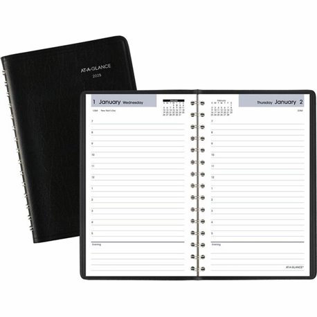 At-A-Glance Daily Appointment Book Planner - Small Size - Julian Dates - Daily - 12 Month - January 2025 - December 2025 - 7:00 