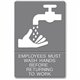 Headline Signs Employees Wash Hands Sign - 1 Each - EMPLOYEES MUST WASH HANDS BEFORE RETURNING TO WORK Print/Message - 6" Width9