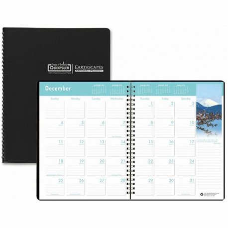 House of Doolittle Earthscapes Wirebound Monthly Planner - Julian Dates - Monthly - 14 Month - December 2024 - January 2026 - 1 