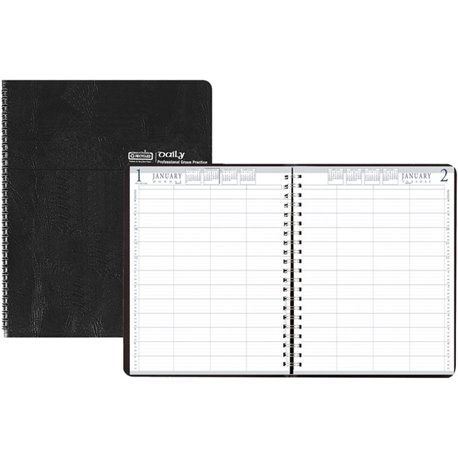 House of Doolittle 4-Person Embossed Cover Daily Appointment Book - Julian Dates - Daily - 1 Year - January 2025 - December 2025