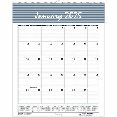 House of Doolittle Bar Harbor 12-Month Wall Calendar - Julian Dates - Monthly - 12 Month - January 2025 - December 2025 - 1 Mont