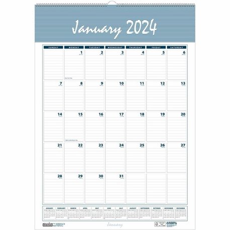 House of Doolittle Bar Harbor 12-Month Wall Calendar - Julian Dates - Monthly - 1 Year - January 2025 - December 2025 - 1 Month 