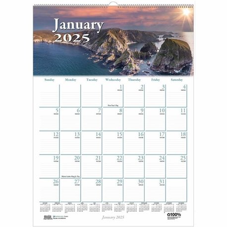 House of Doolittle Earthscapes Scenic Wall Calendars - Julian Dates - Monthly - 1 Year - January 2025 - December 2025 - 1 Month 