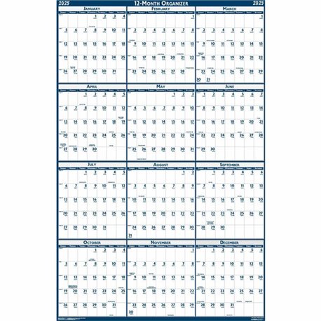 House of Doolittle Recycled Laminated Reversible Planner - Professional - Julian Dates - Yearly - 12 Month - January 2025 - Dece