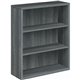 HON 10500 Bookcase - 36" x 13.1"43.4" - 3 Shelve(s) - Material: Laminate - Finish: Sterling Ash - Leveling Glide